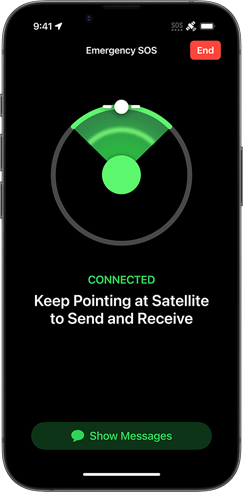 Demonstration von Notruf SOS über Satellit auf dem iPhone 16e