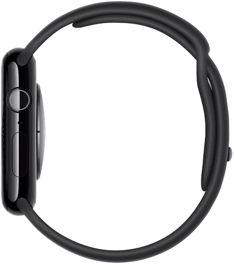 Die rechte Seite einer Apple Watch Series 10 zeigt ihre dünne Form.